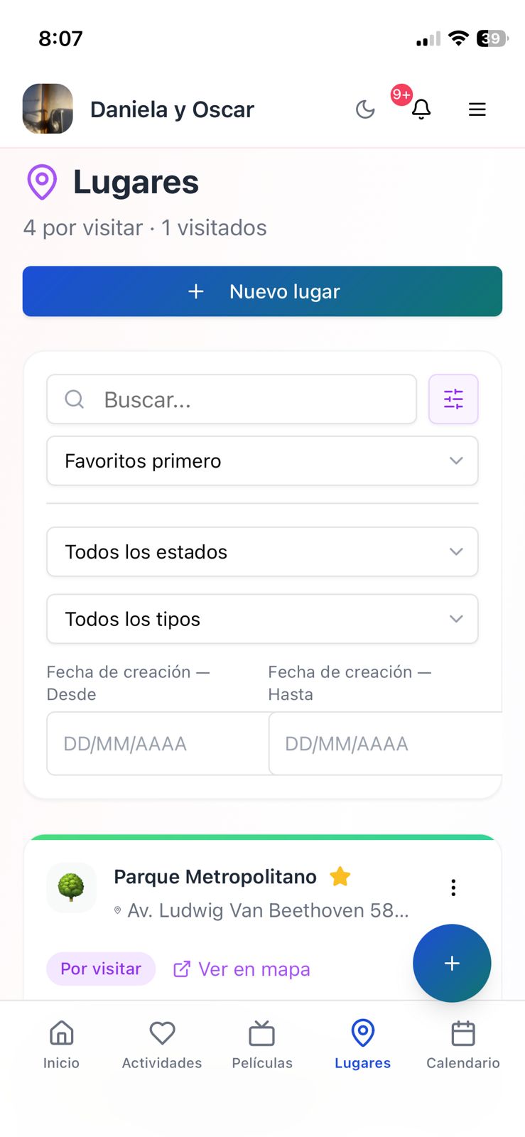Lugares por visitar